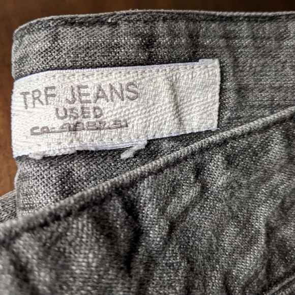Zara TRF Slate Grey Low Rise Flared Jeans. Raised Stripes. Authentic Y2K, 0 - Picture 8 of 15